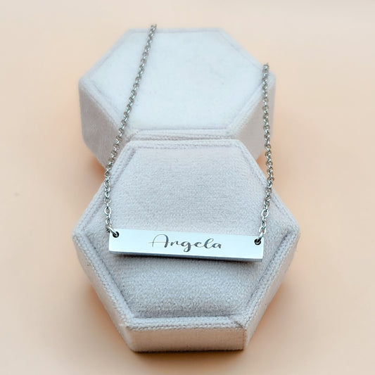 Engraved Bar Necklace
