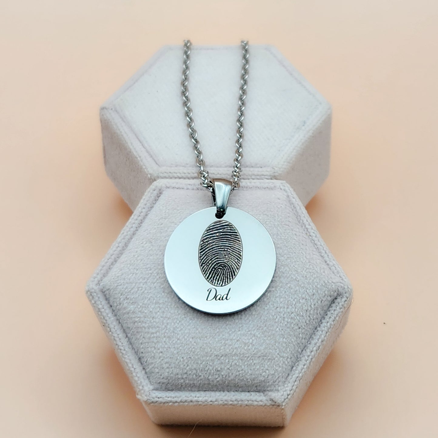 Engraved Finger Print Necklace