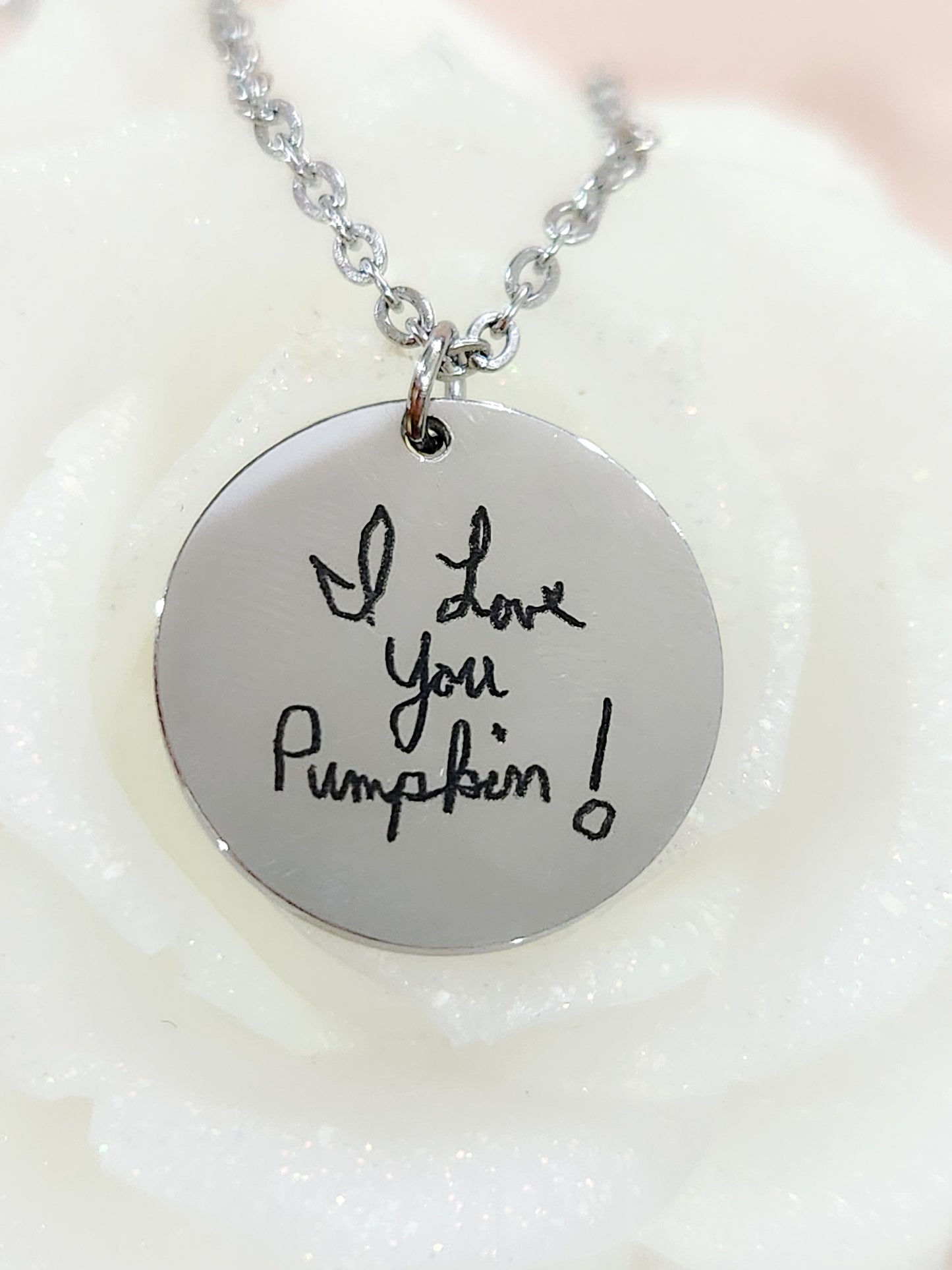 Engraved Handwriting Pendant