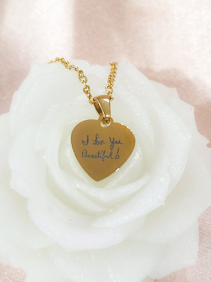 Engraved Handwriting Pendant