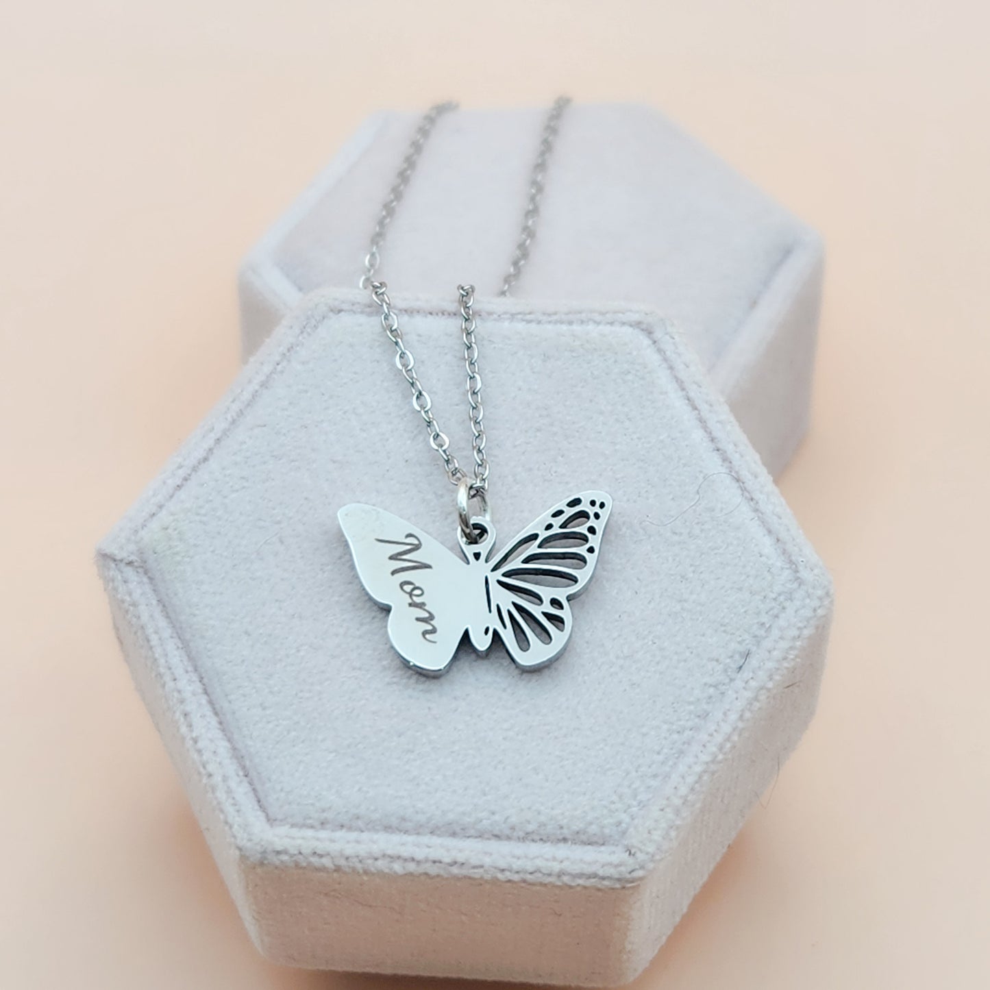 Engraved Butterfly Pendant