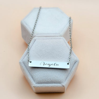 Engraved Bar Necklace
