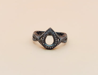 Black Pear Ring Size 8.5
