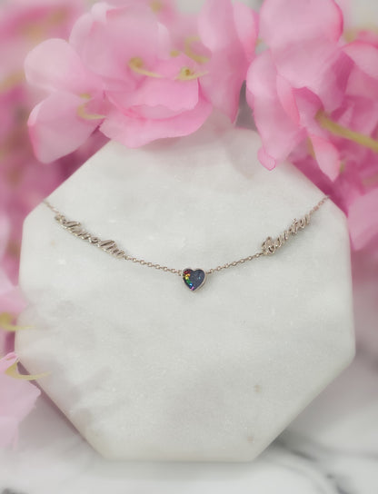 Personalized necklace with Keepsake Heart