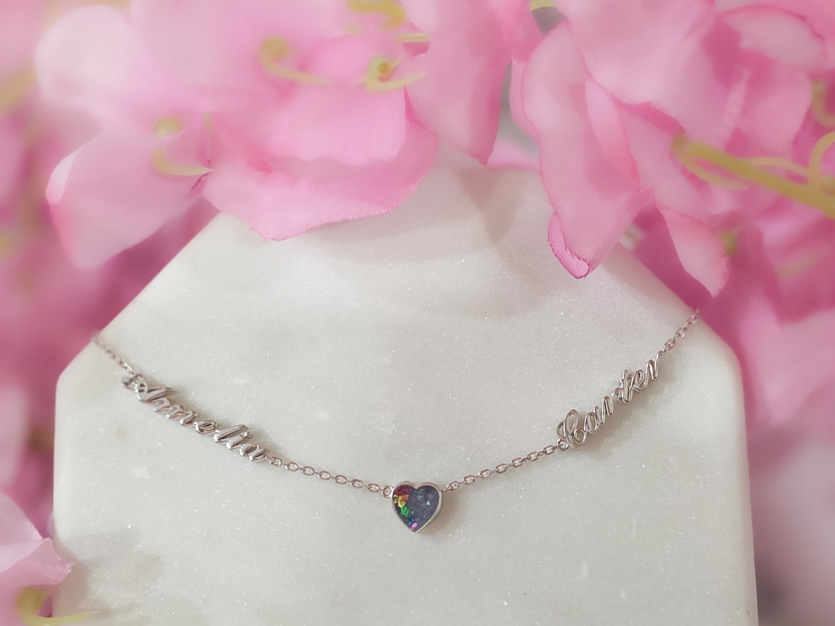 Personalized necklace with Keepsake Heart