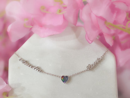 Personalized necklace with Keepsake Heart